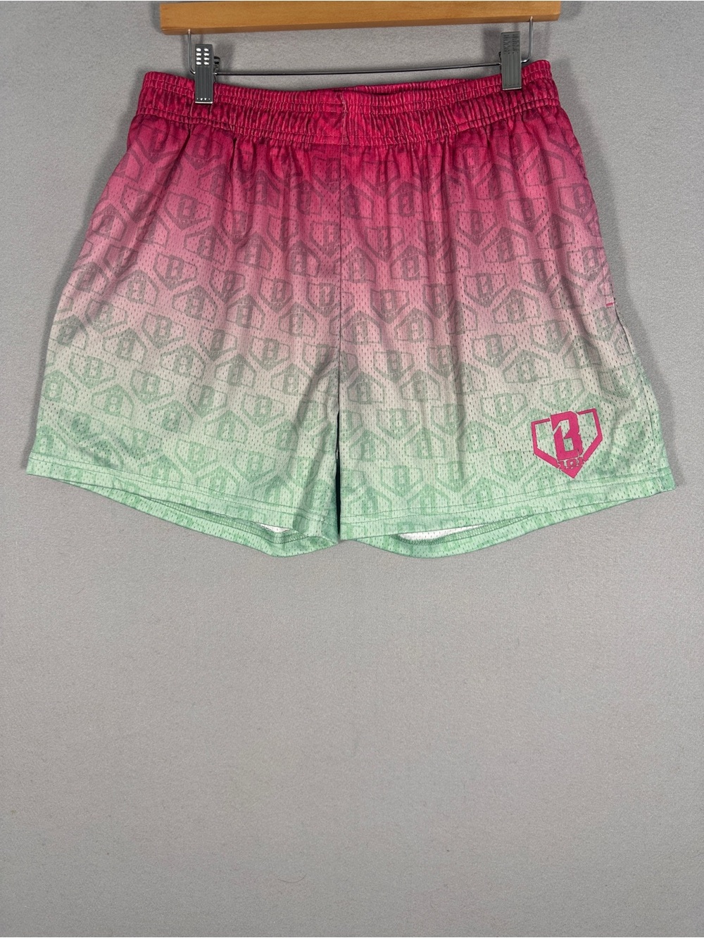Baseball Lifestyle 101 Gradient Mesh Shorts Cotton Candy Pink Green Size M